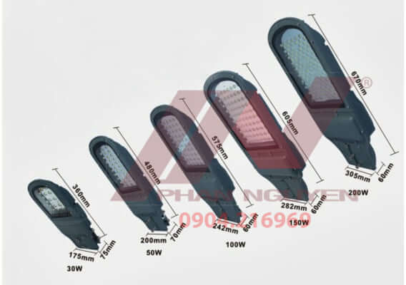 kích thước các loại đèn led