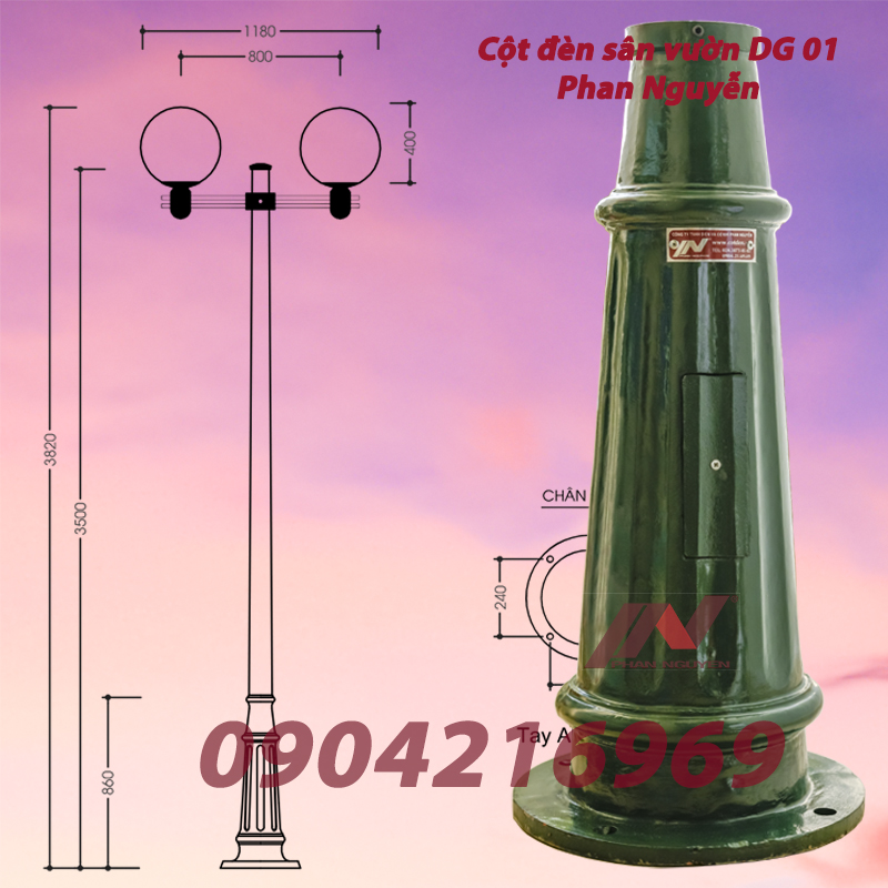 cột đèn sân vườn DC01