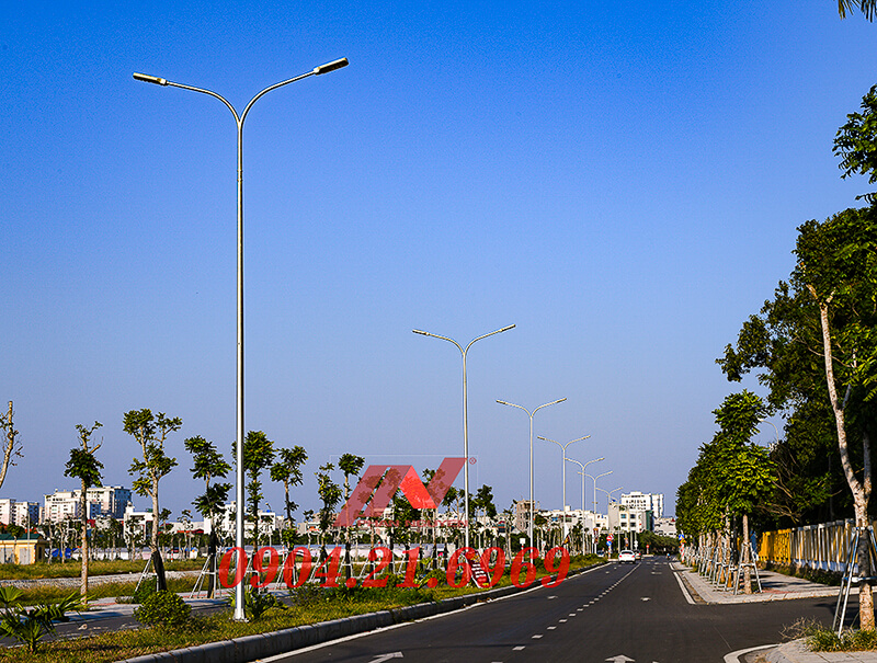 cột đèn bát giác cần đôi